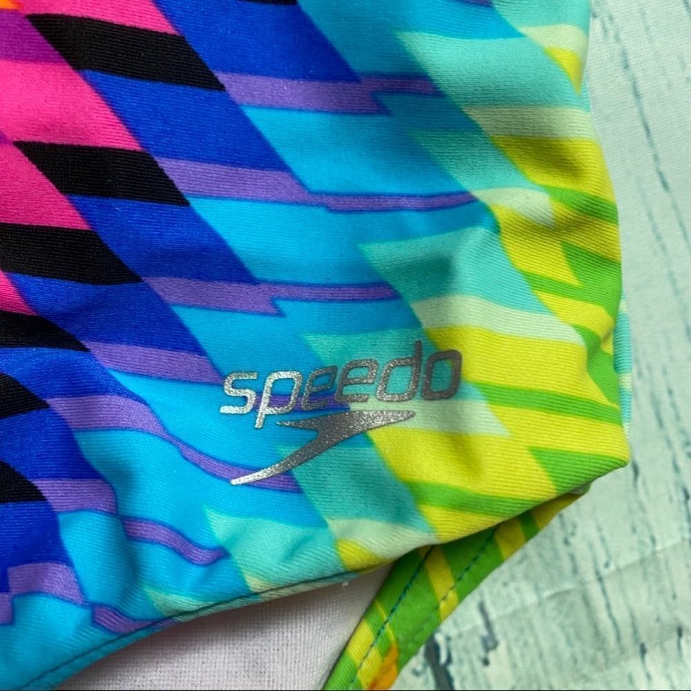 SPEEDO Girl's Fast Back One Piece Multi Color - Picture 3 of 6